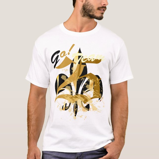 Camiseta Fleur de Lis negro y oro (Anverso)