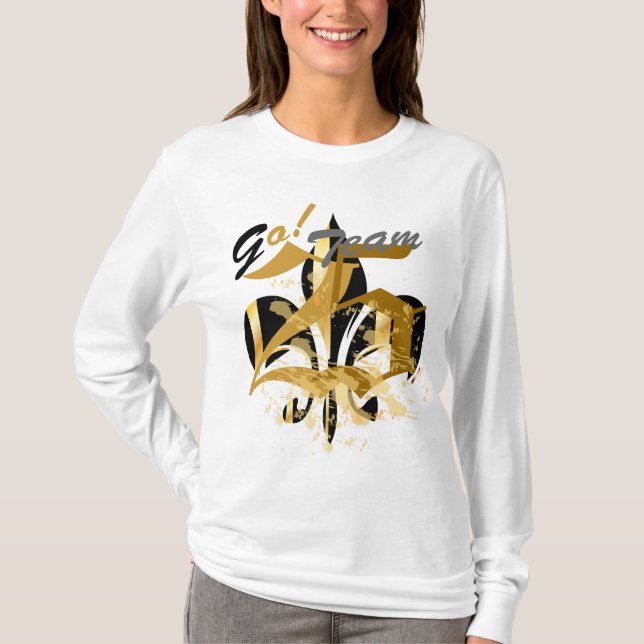 Camiseta Fleur de Lis negro y oro (Anverso)