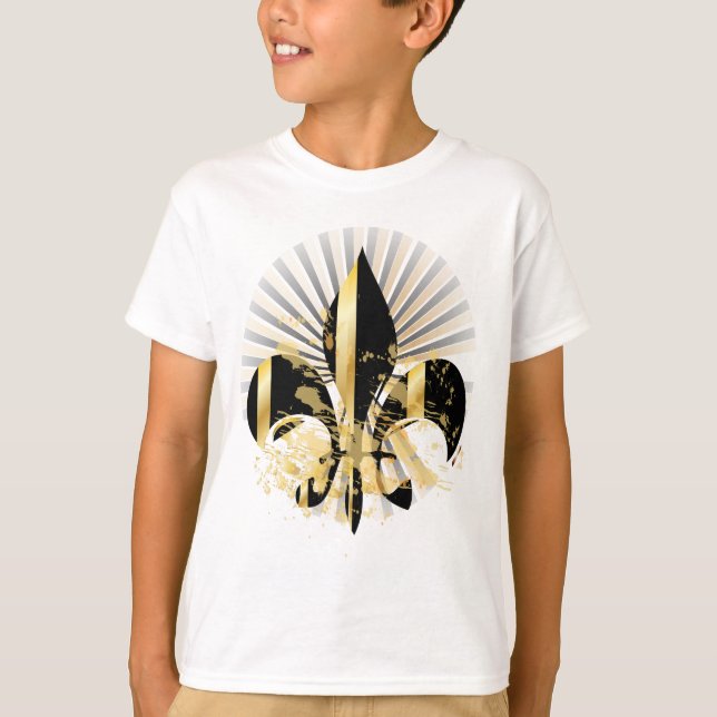 Camiseta Fleur de Lis negro y oro (Anverso)