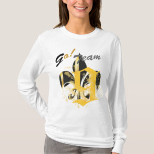 Camiseta Fleur de Lis negro y oro