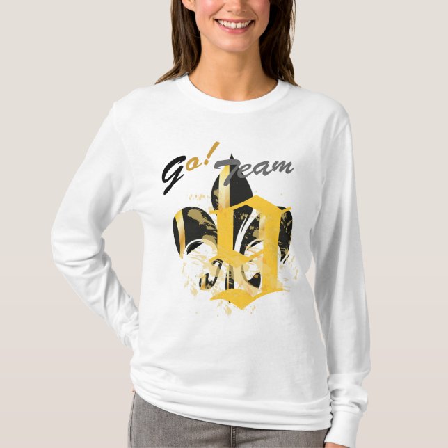 Camiseta Fleur de Lis negro y oro (Anverso)