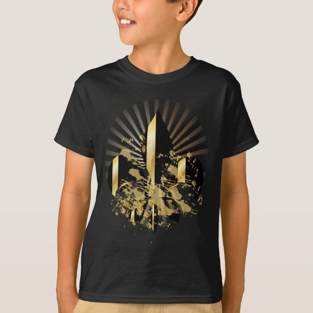 Camiseta Fleur de Lis negro y oro (Anverso)