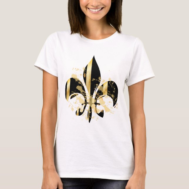 Camiseta Fleur de Lis negro y oro (Anverso)