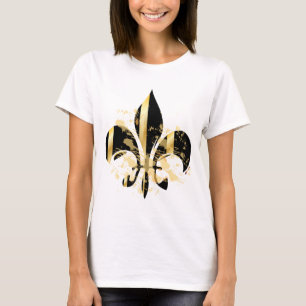 Camiseta Fleur de Lis negro y oro