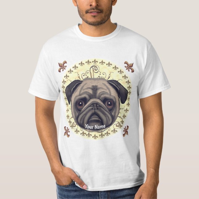 Camiseta Fleur De Lis Pug (Anverso)