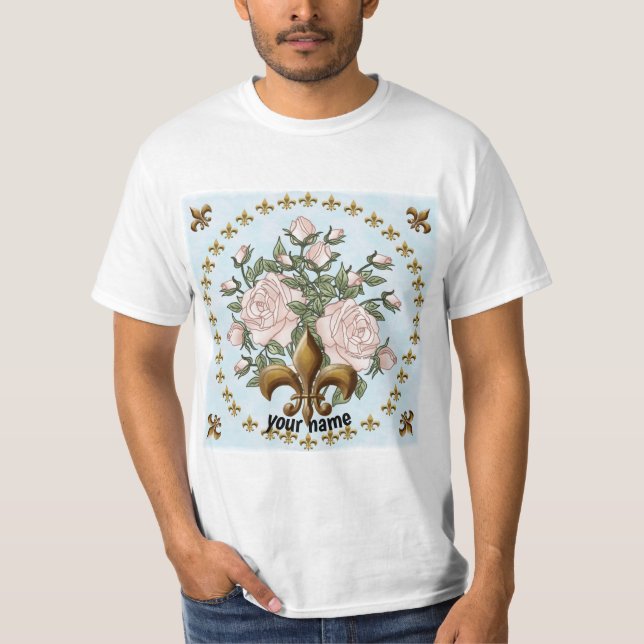 Camiseta Fleur de lis rosas (Anverso)