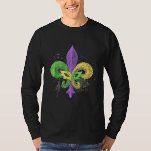 Camiseta Fleur De Lis Única Dibujada a Mano Carnaval de Mar