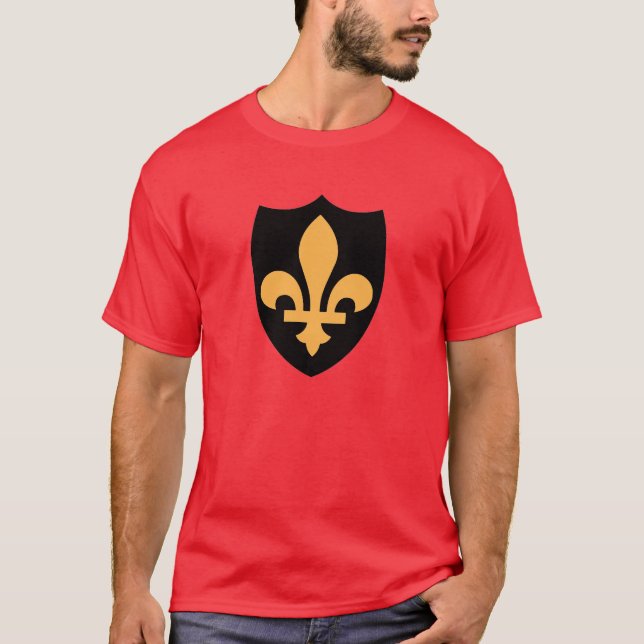 Camiseta Fleur de oro de Lis en Escudo negro (Anverso)