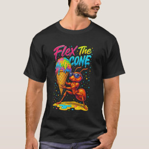 Camiseta Flexiona el cono divertido Helado Acuarela para ve