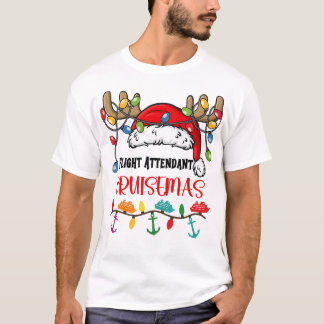 Camiseta Flight Attendant Cruisemas Matching Christmas Paja