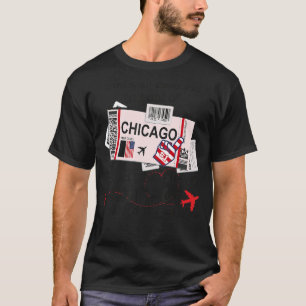 Camiseta Flight Ticket Chicago Chica del Chicago Boarding P