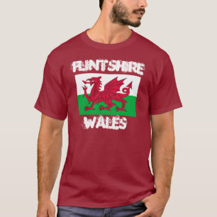 Camiseta Flintshire, País de Gales con la bandera Galés