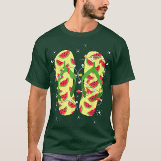 Camiseta Flip Flops de sandía tropical Nomas Luces Navidad