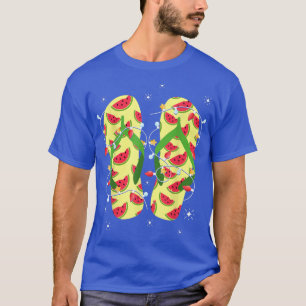 Camiseta Flip Flops de sandía tropical Nomas Luces Navidad