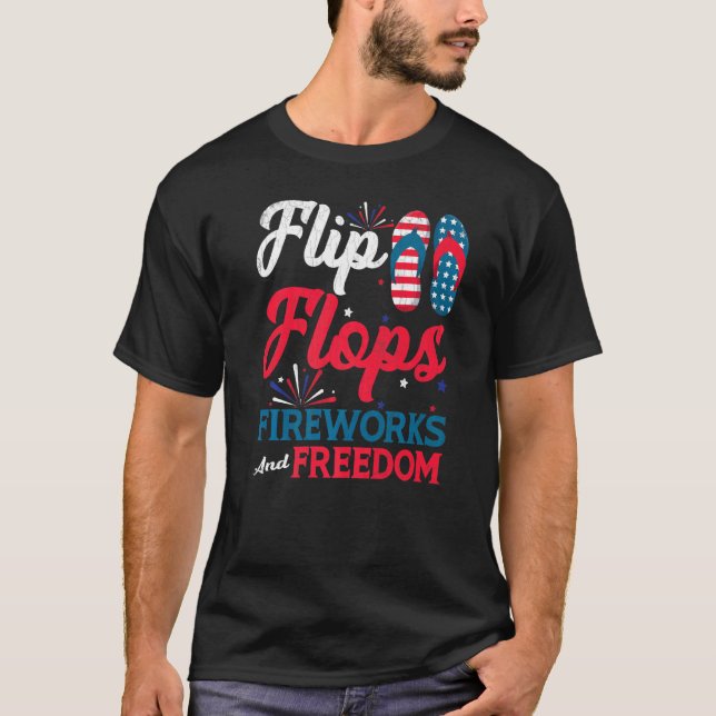 Camiseta Flip Flops Fuego Fun Independencia De Ee. Uu. 4 De (Anverso)