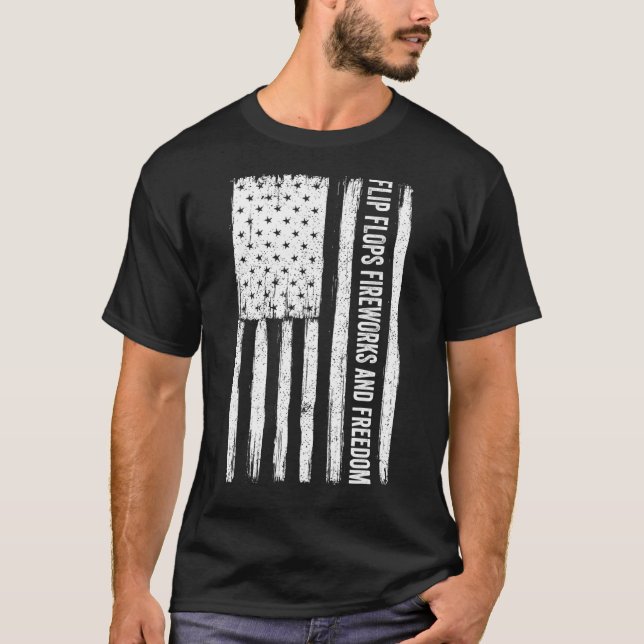 Camiseta Flip Flops Fuegos artificiales Libertad 4 de julio (Anverso)