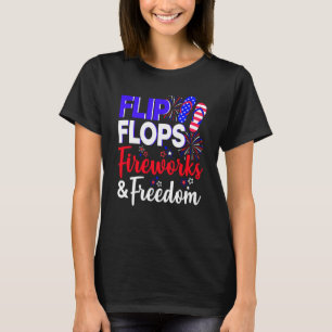 Camiseta Flip Flops Fuegos artificiales Libertad Bandera Es