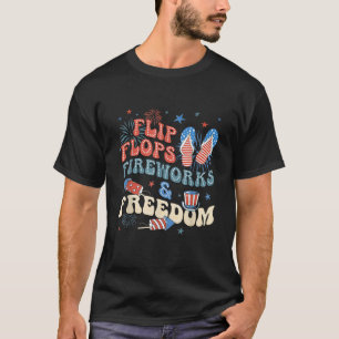 Camiseta Flip Flops fuegos artificiales Libertad Patriótica