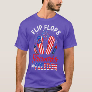 Camiseta Flip Flops Fuegos Artificiales Y Libertad 4 De Jul