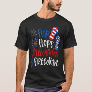Camiseta Flip Flops Fuegos Artificiales Y Libertad 4 De Jul