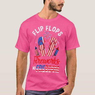 Camiseta Flip Flops Fuegos Artificiales Y Libertad 4 De Jul