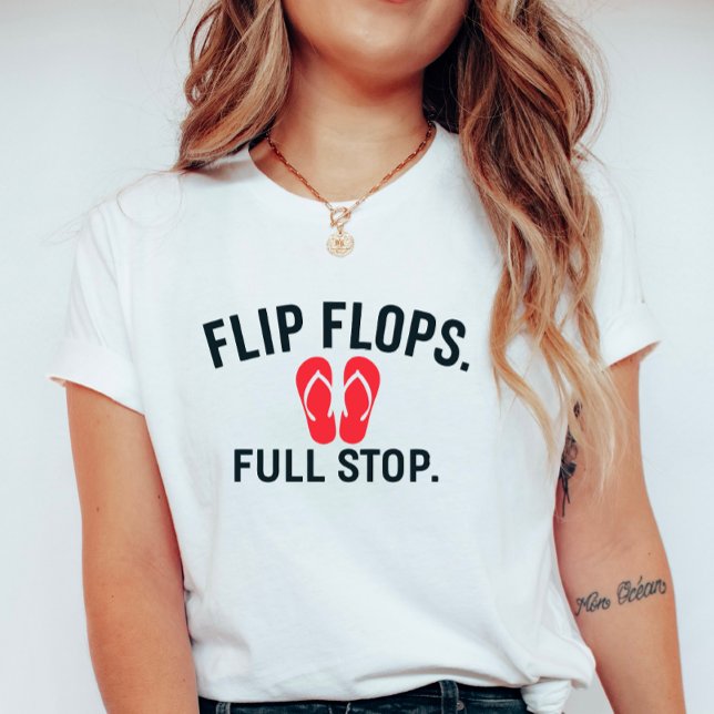 Camiseta Flip Flops Full Stop; Summer Beach Shoe (Subido por el creador)