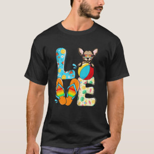 Camiseta Flip Flops Love Chihuahua Dog Summer Vibes Beach S