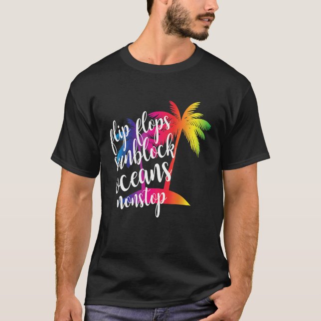 Camiseta Flip Flops Sunblock TShirt Para Los Amantes De La  (Anverso)