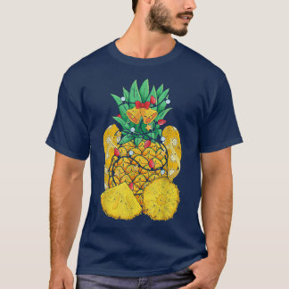 Camiseta Flip Flops Tropical Pineapple Xmas Luces Christma