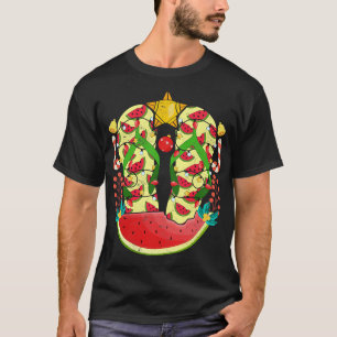 Camiseta Flip Flops Tropical Xmas Luces Watermelon Hawaiia