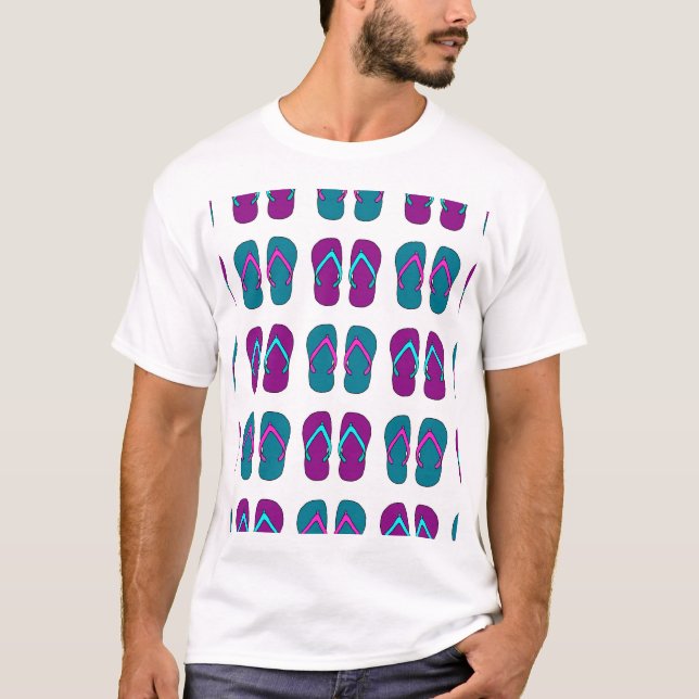 Camiseta Flip Flops: Vintage blanco brillante. (Anverso)