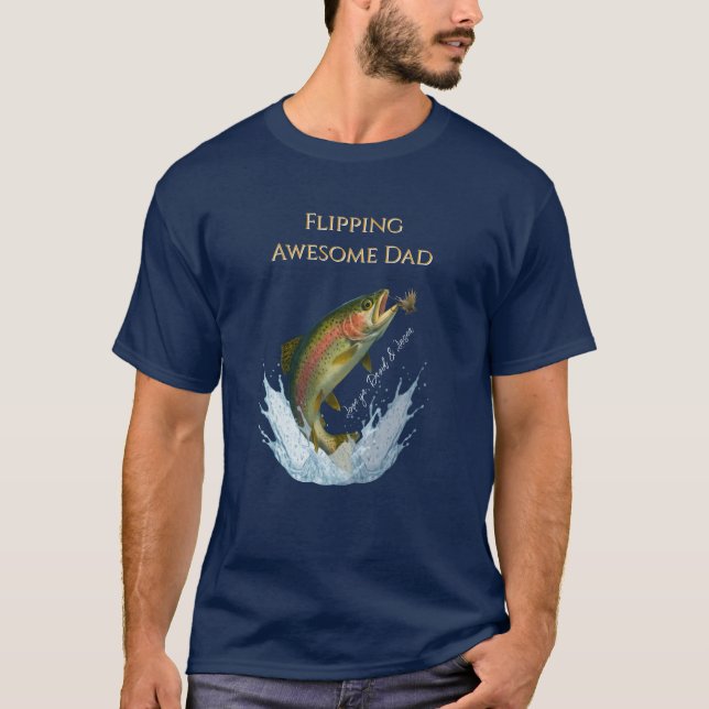 Camiseta Fliping Awesome Dad kids nombra (Anverso)