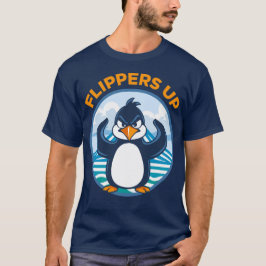 Camiseta Flippers Up Funny Penguins Oyó Tarifas De La Isla
