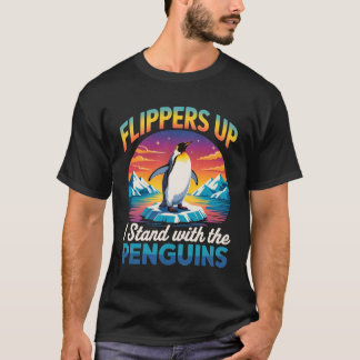 Camiseta Flippers Up I Stand With the Penguins Funny Pengui