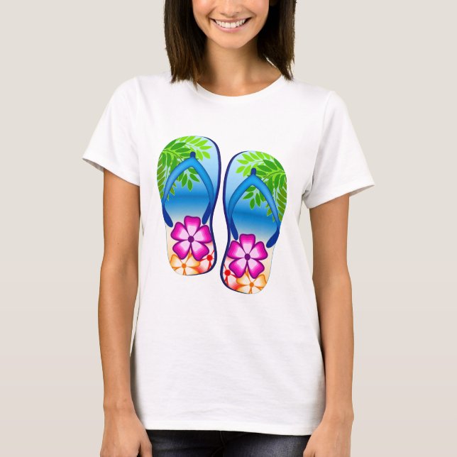 Camiseta Flips-flopes tropicales (Anverso)