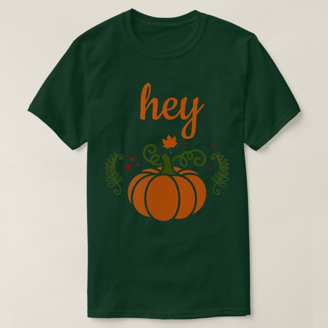 Camiseta Flirty Fall Otoño Halloween Hey Pumpkin (Diseño del anverso)