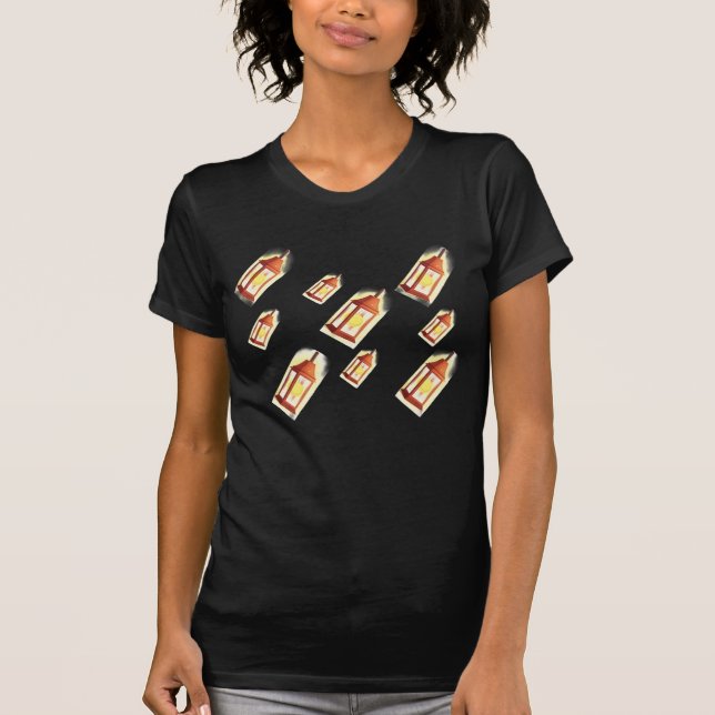 Camiseta Floating Lantern Glow Pattern Cozy AestheticDesign (Anverso)