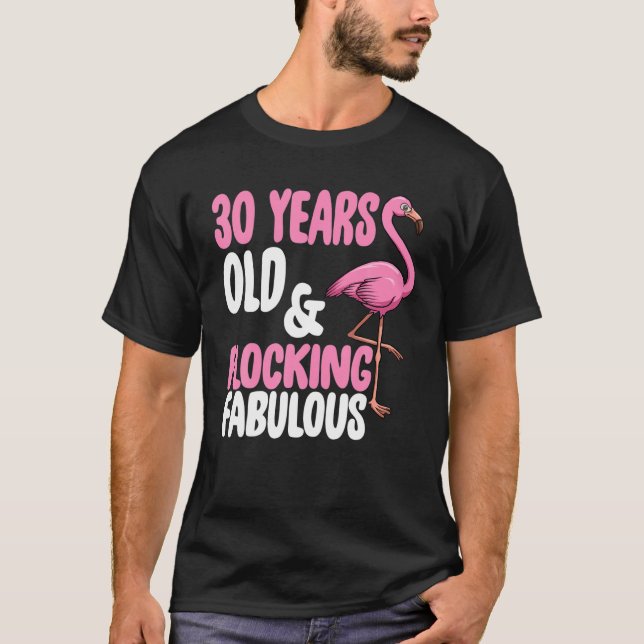 Camiseta Flocking Fabulous 40th Birthday Shirt Funny Pink F (Anverso)
