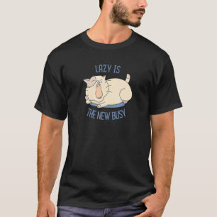 Camiseta Flojo es lo nuevo ocupado lindo gato perezoso bost