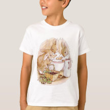 Flopsy, Mopsy, y el conejo de rabo blanco cenaban