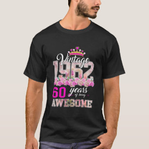 Camiseta Flor 1962 60º Regalo De Cumpleaños Corazón De 60 A