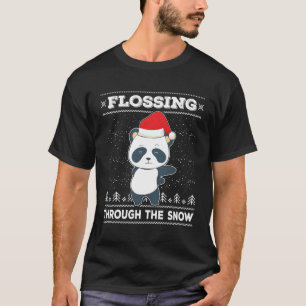 Camiseta Flor A Través De La Nieve Panda Feo