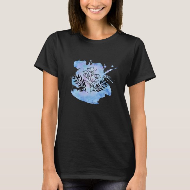 Camiseta flor acuarela (Anverso)