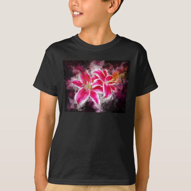 Camiseta Flor acuarela de Stargazer Lily - bb 03 (Anverso)