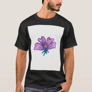 Camiseta flor acuarela, efecto artesanal hermoso