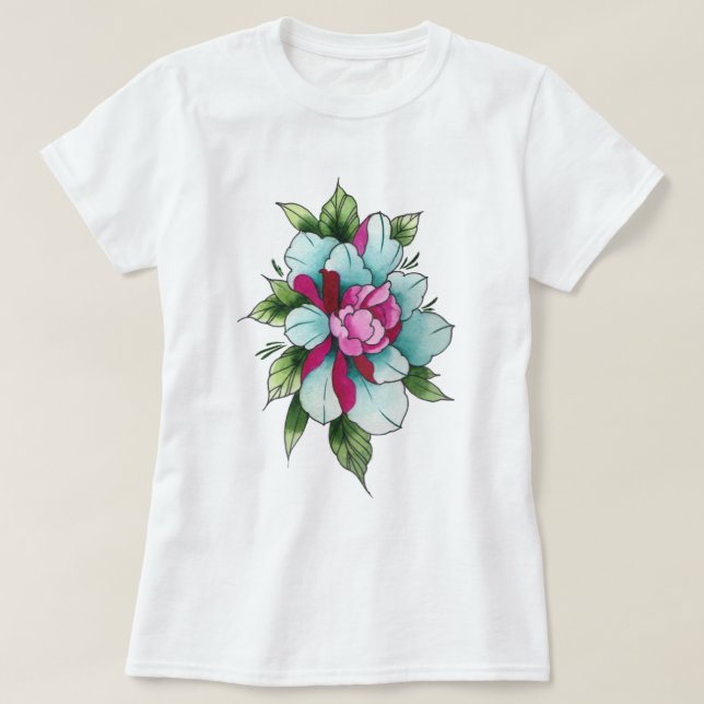 Camiseta Flor acuática (Diseño del anverso)