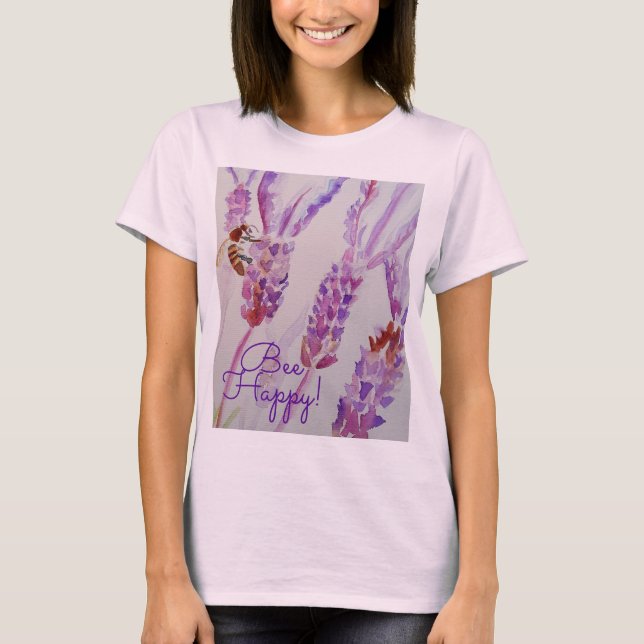 Camiseta Flor acuática de Lavender Bee Happy Herb (Anverso)