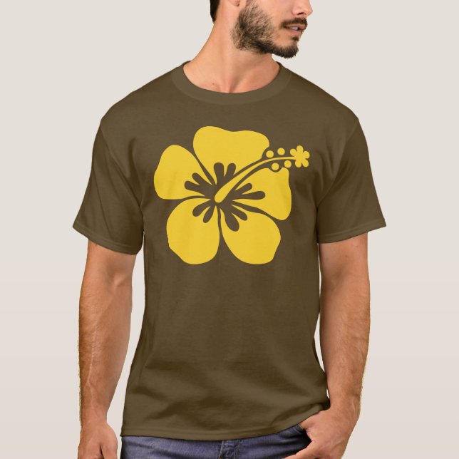 Camiseta flor amarilla del hibisco (Anverso)