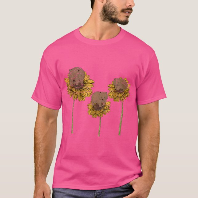 Camiseta Flor Amarilla Girasol Cuta Animal Aussie Wildlif (Anverso)
