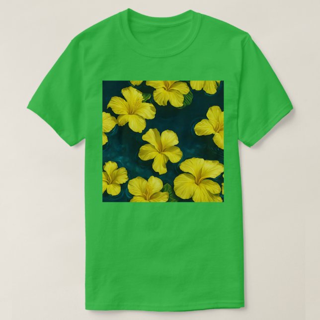 Camiseta Flor amarilla hibiscus flotando en agua hirt (Diseño del anverso)